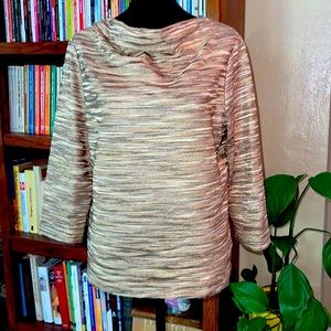 Pretty Gold Metallic Jones New York Top Size PM
